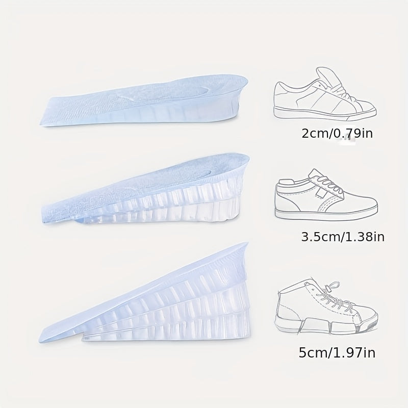 Invisible Height Increase Insoles For Women Men Half Insole 3 Layer Air Up Lifts