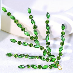 Green Rhinestone Bridal Headband for Women - Sparkling Floral for Weddings