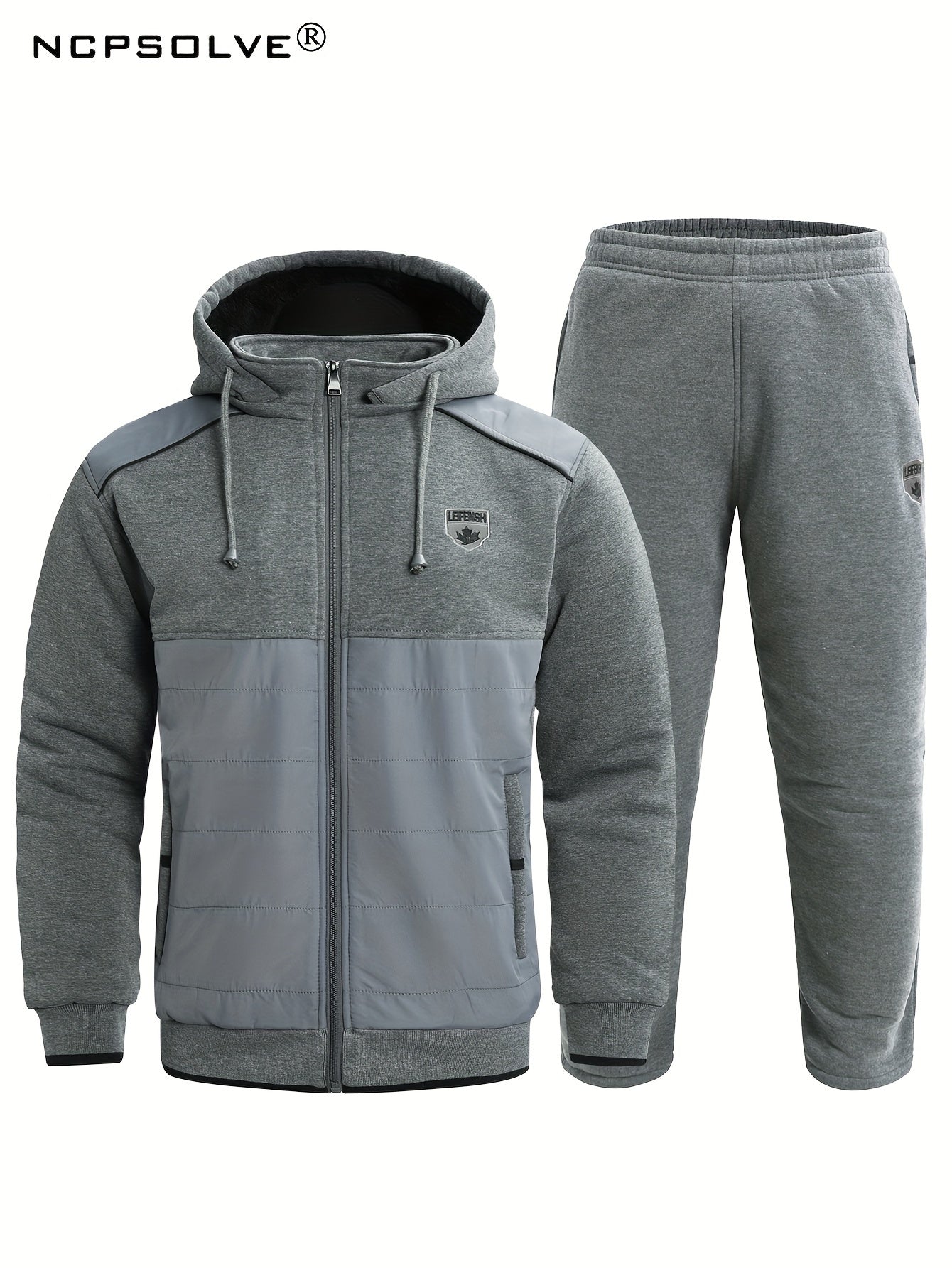 Men's 2 Piece Hooded Fleece Jacket & Sweatpants Set