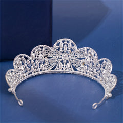 Girls Faux Pearl Rhinestone Crown Princess Hair Accessories