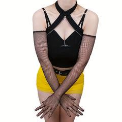 Women's Long Fishnet Gloves Lace Sexy Fingerless Party Gloves