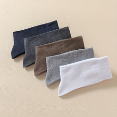 5 Pairs Solid Socks Comfy & Breathable Women's Mid Tube Stockings