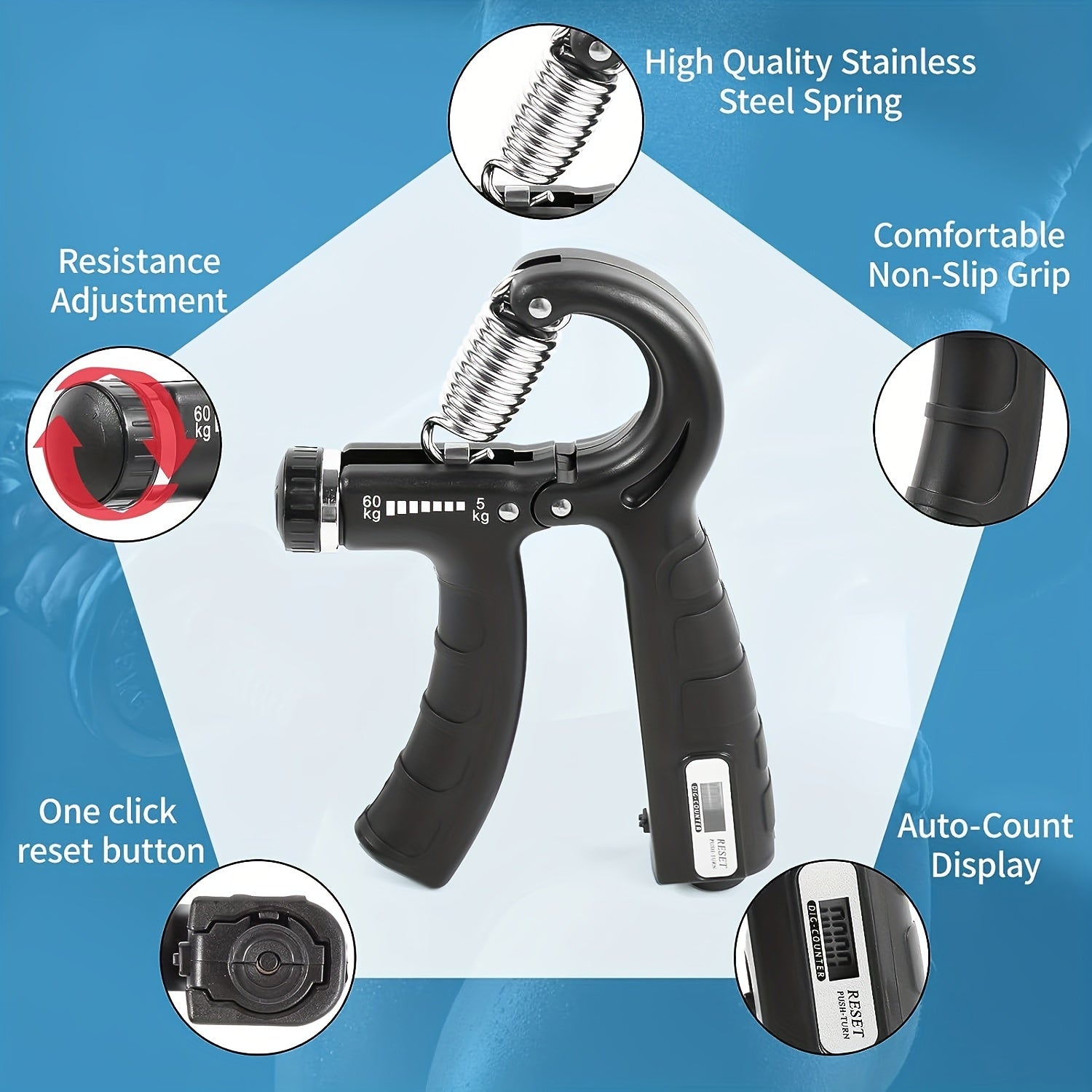Hand Grip Strengthener 60KG Forearm Strengthener