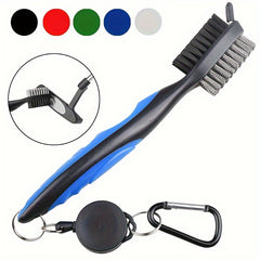 Golf Club Cleaning Brush with Protective Case and Carabiner Clip