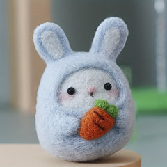 Lovely Bunny Needle Felting Kit for Beginners DIY Wool Felt Animal Materials Set