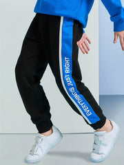 JUST RIGHT Letter Print Boys Active Sweatpants Comfortable Joggers