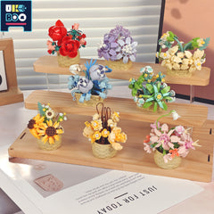 Colorful Flower Bouquet Building Blocks Set Succulent Plant Decor Kit