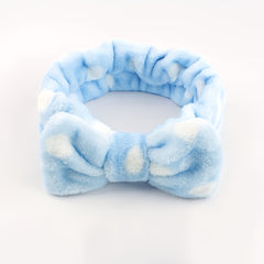 2pcs Polka Dot Bow Headband for Daily SPA Skin Care