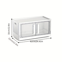 Large Capacity Foldable Plastic Storage Bin for Kitchen and Bedroom