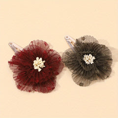 2pcs Mesh Flowers Hair Clips Head Jewelry for Girls