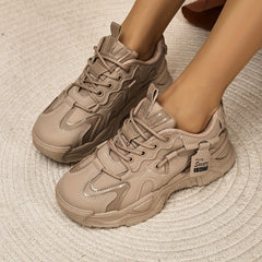 Women's Lightweight Non-Slip Chunky Sneakers Lace-Up Dad Shoes
