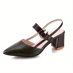 Women's Pointed Toe Block High Heel Sandals