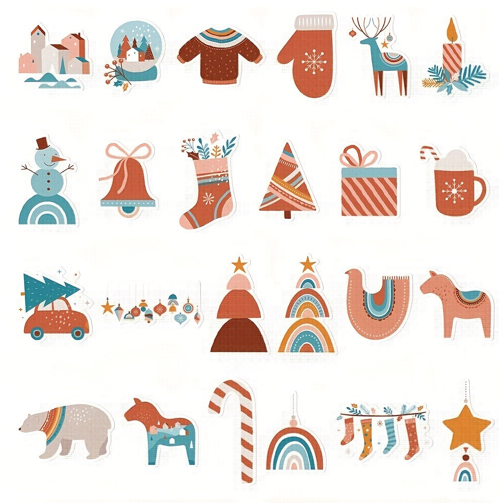 72pcs Cartoon Christmas Stickers Laptop Journal Mobile Phone Case Waterproof