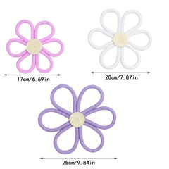 Set of 3 Purple Daisy Wall Decorations - Home Office Dorm Room Decor