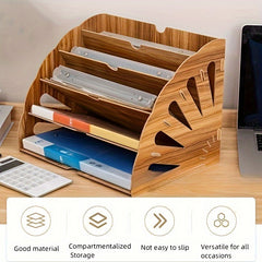 Wooden File Rack Desktop Storage Box
