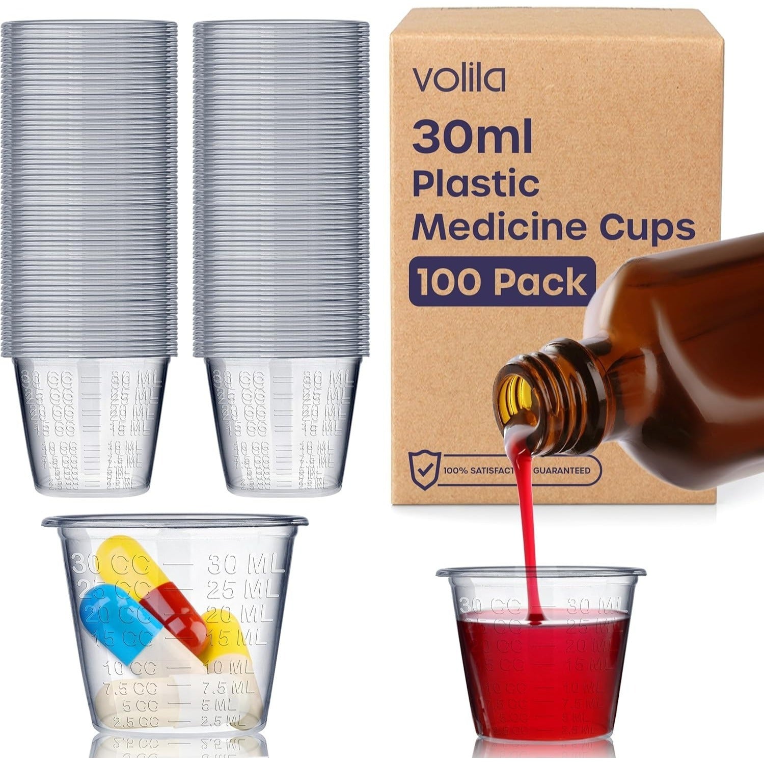 30ml Disposable Medicine Measuring Cups Translucent for Liquid Medication