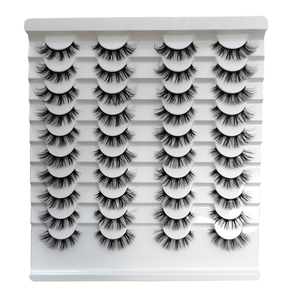 20 Pairs Faux Fluffy Curling False Lashes Pack