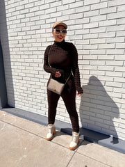 Popcorn Zipper Jumpsuit Solid Sexy Long Sleeve Women's Clothing