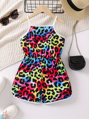 Girls Colorful Doodle Cami Jumpsuit for Summer Party