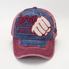 Vintage Denim Washed Baseball Cap with Embroidery