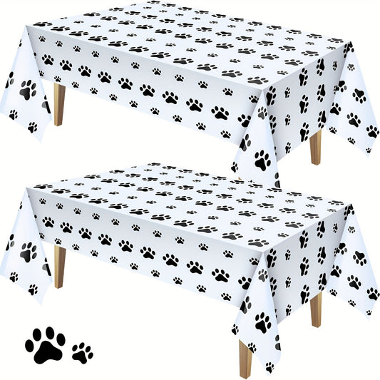 Dog Footprints And Paws Party Tablecloth