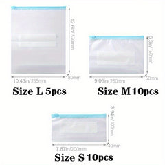 25PCS Reusable Food Storage Bags Silicone Leakproof Freezer BPA Stand Up