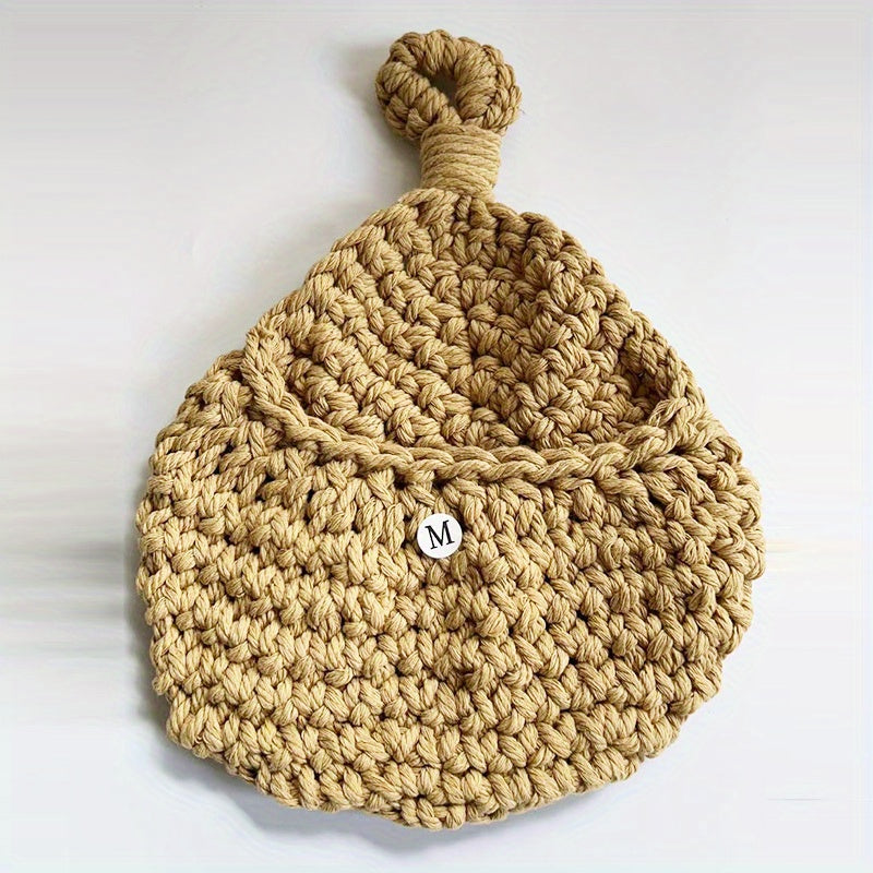 Bohemian Style Woven Teardrop Wall Basket