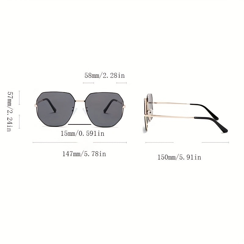 Polarized Polygon Metal Sunglasses for Men Women