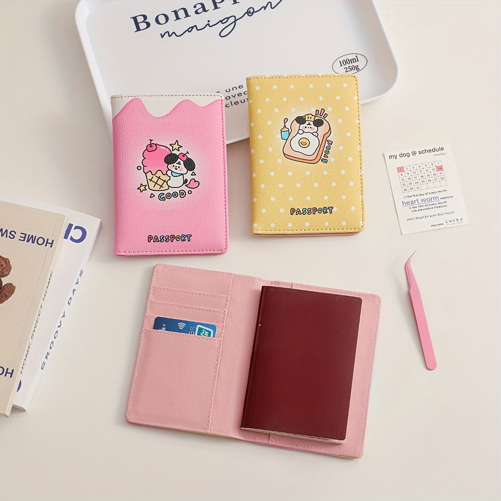 Cartoon Passport Holder With Card Slots Ticket Holder