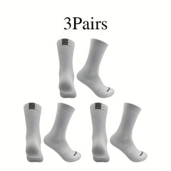 3 Pairs Unisex Letter Pattern Cycling Socks Breathable Comfortable Mid-tube
