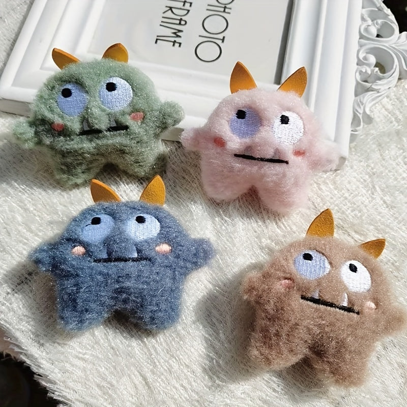 Adorable Plush Monster Brooch for Girls
