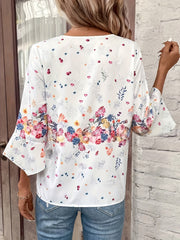 Floral Print Sleeve Blouse