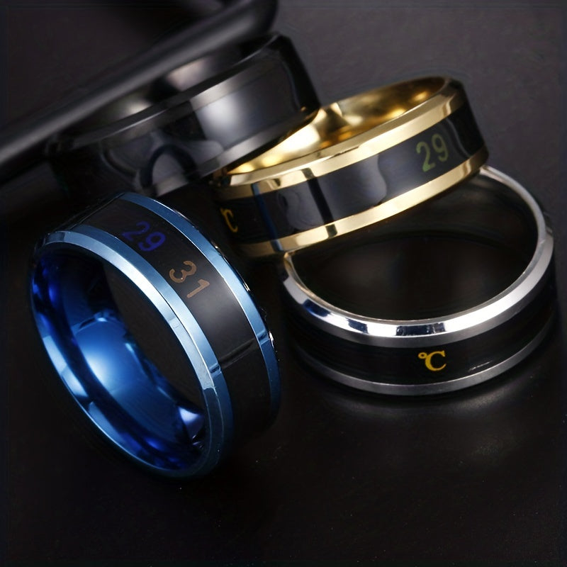 Stainless Steel Single Ring Casual Jewelry For Couples
