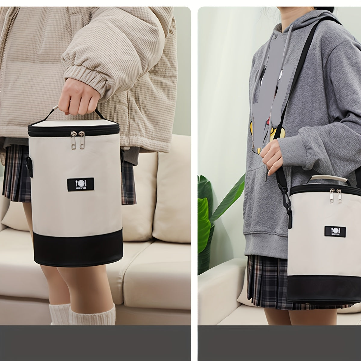 6L Insulated Lunch Bag Durable Oxford Cloth Leak Proof Cooler Tote