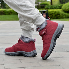 Fur Fleece Lined Snow Boots Waterproof Non Slip High Top Round Toe Shoes