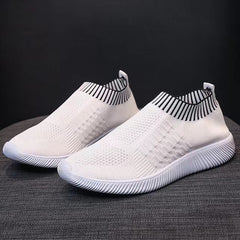 Women's Knit Slip on Athletic Walking Shoes Comfortable & Breathable