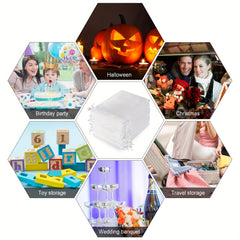 100pcs Organza Gift Bags Jewelry Party Wedding Sheer Drawstring Pouch Candy Bags