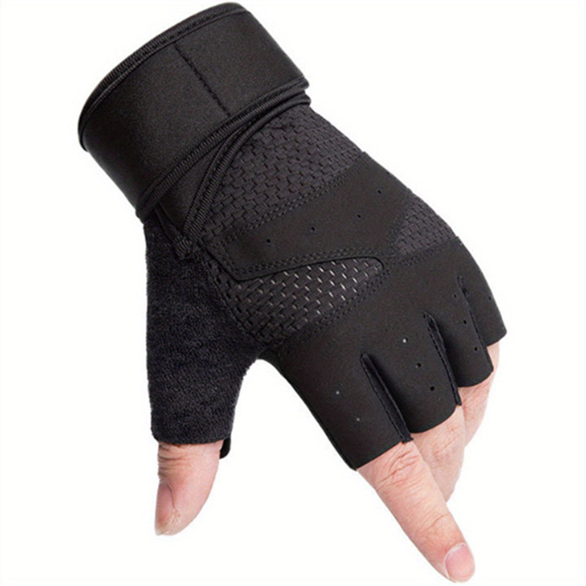 Breathable Half Finger Fitness Gloves with Wrist Support and Anti Slip Silicone