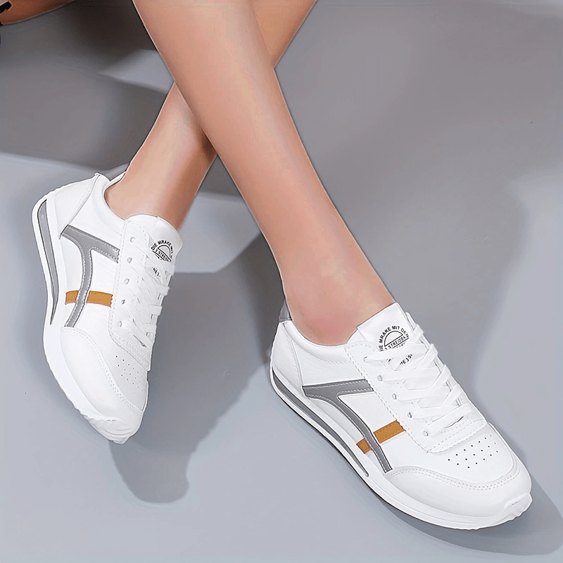 Women's Colorblock Sneakers Low Top Lace Up Walking Shoes