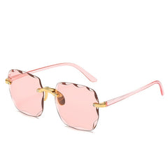 Oversized Square Frame Polarized Sunglasses Cut Edge Frameless