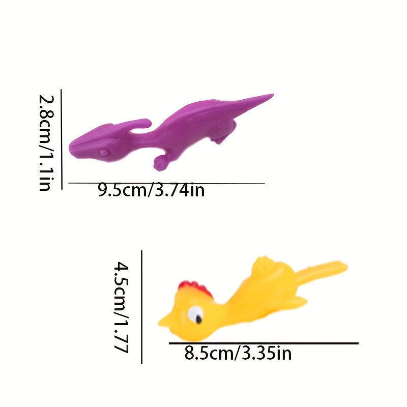 Fun Finger Launchers Toy Dinosaur Chicken Combo Party Sticky Rubber Toys