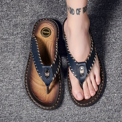 Men's PU Leather Thong Sandals Casual Flip flops