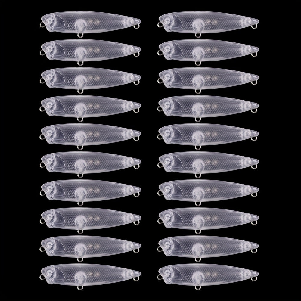 20pcs DIY Jerkbaits and Crankbaits Unpainted Fishing Lures for Customization