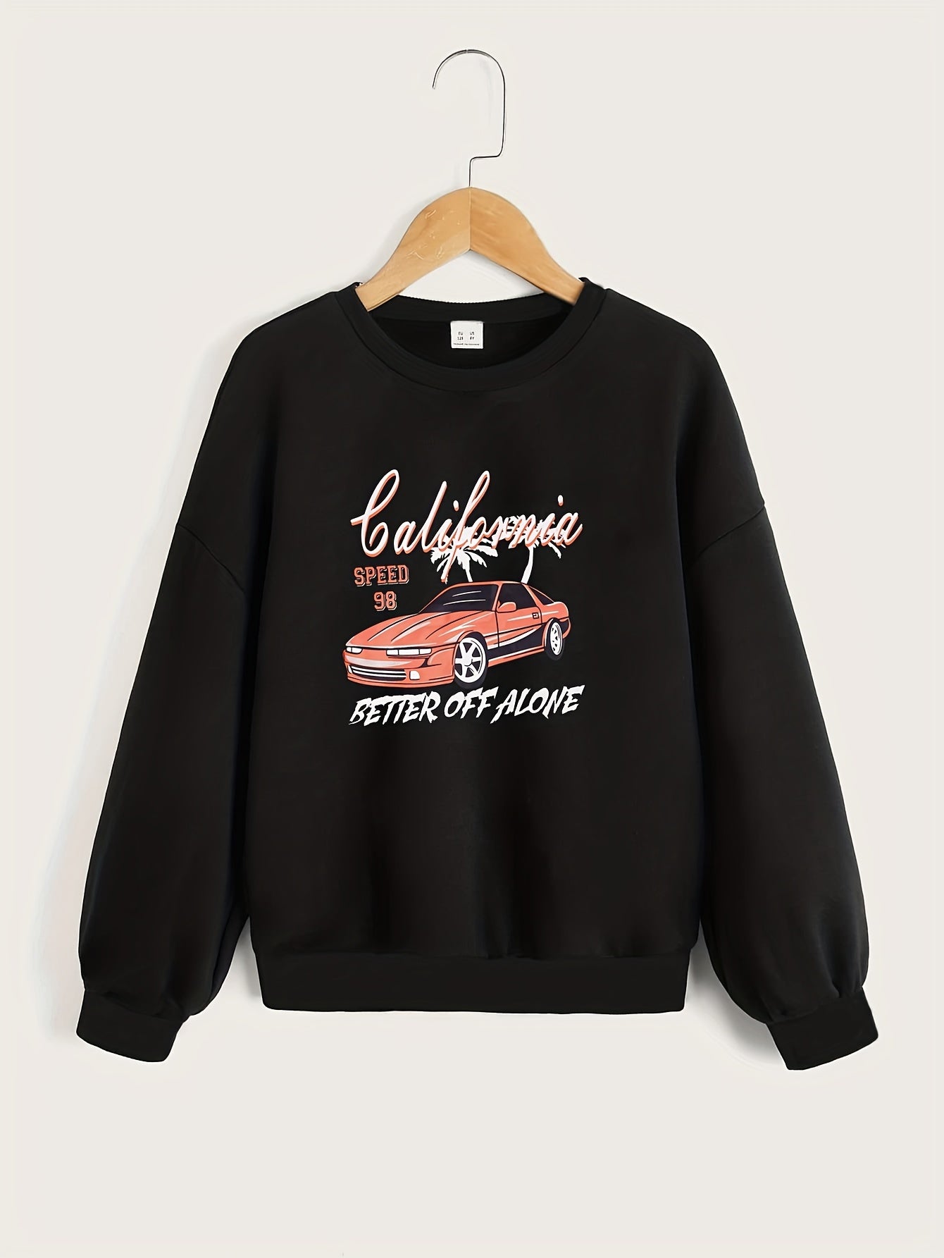 Girls' Top 'Faith' Letter Print Crew Neck Sweatshirt