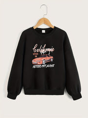 Girls' Top 'Faith' Letter Print Crew Neck Sweatshirt