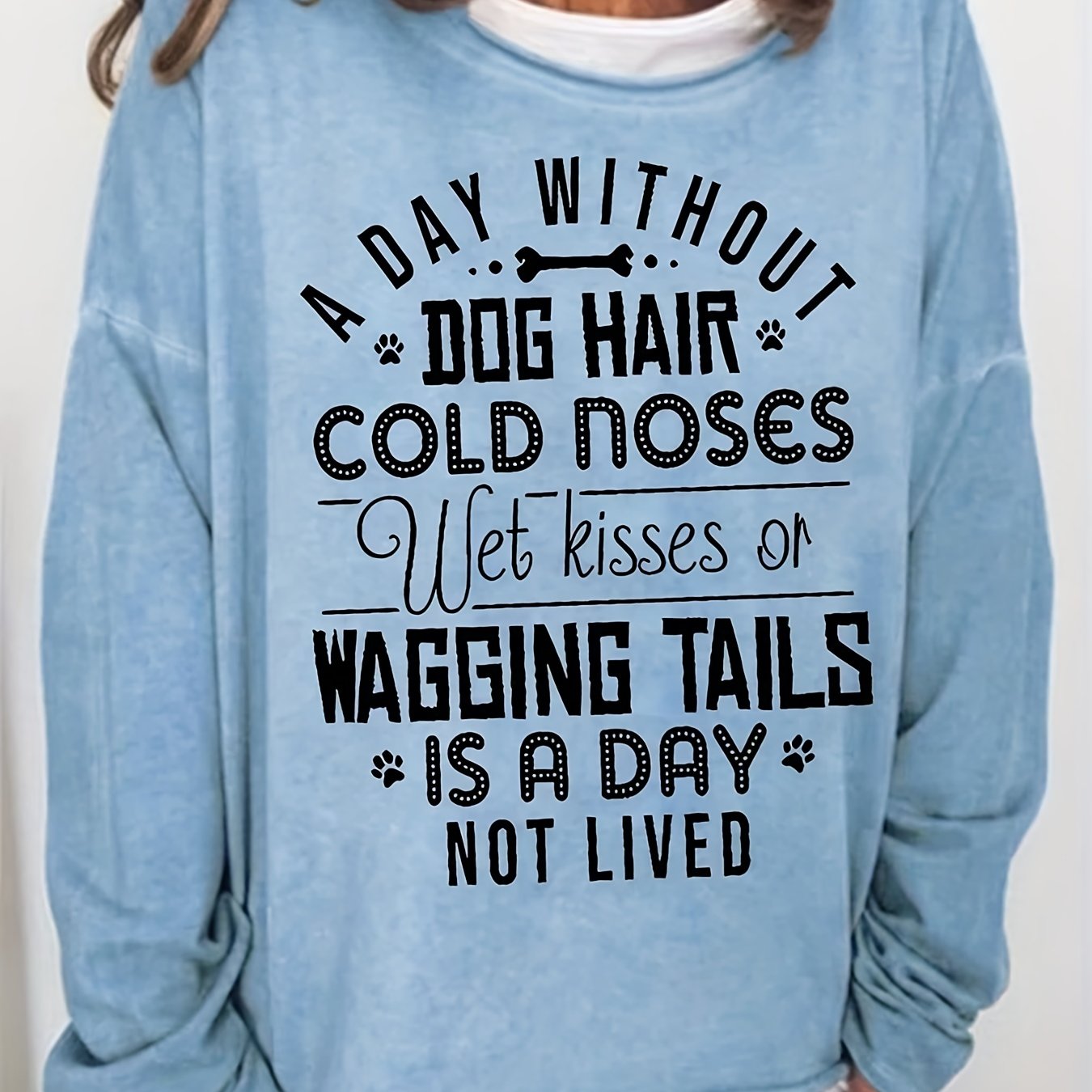 Letter Print Sweatshirt Women's Casual Long Sleeve Crew Neck