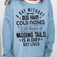 Letter Print Sweatshirt Women's Casual Long Sleeve Crew Neck