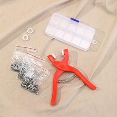 Snap Button Kit Pliers 50 Buttons Clear Box DIY Crafts Clothes Hats