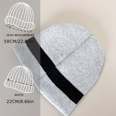 Pentagram Jacquard Gray Beanie Soft Unisex Warm Knit Hat