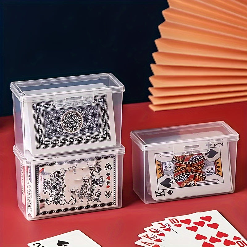 Clear Playing Card Box Deck Case Two Poker Images NO Cards Christmas Gift